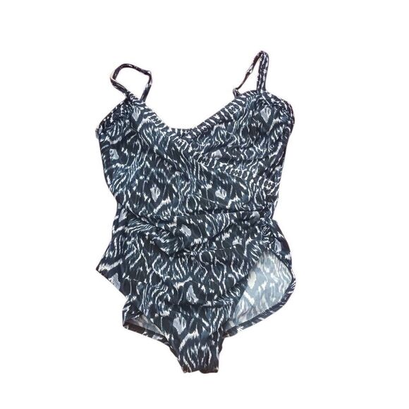 Miraclesuit Other - Miraclesuit black grey and cream faux wrap size 18